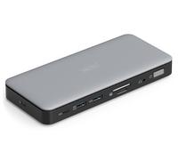 DIGITUS USB-C Docking Station - 11-Puertos - 2X HDMI, 1x DP UltraHD 4k 60Hz | 2x USB-A 3.2 Gen2, 1x USB-C 3.2 Gen2 - 1x RJ45 - Lector de tarjetas doble - 1x audio de 3,5 mm - Gris