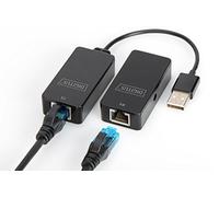 DIGITUS USB Extender - Alcance 50 m - USB 2.0 - Cable de red UTP, STP & S-FTP de Cat-5 - Plug & Play - Negro