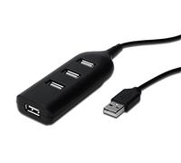 Digitus USB HUB - 4 Puertos - USB de alta velocidad 2.0 - 480 Mbps - Fuente de alimentación a través de USB - Negro