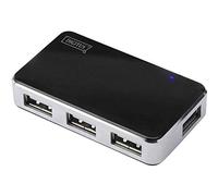 Digitus USB HUB - 4 Puertos - USB de alta velocidad 2.0 - 480 Mbps - Plug & Play - Cable de conexión 66 cm - Negro
