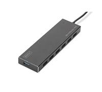 Digitus USB HUB - 7 Puertos - Super Speed USB 3.0 - 5 GBIT / S - Plug & Play - Carcasa de aluminio - Negro