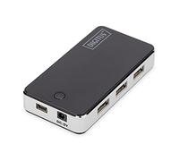 Digitus USB HUB - 7 Puertos - USB de alta velocidad 2.0 - 480 Mbps - Plug & Play - Cable de conexión 66 cm - Negro