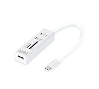Digitus Concentrador OTG USB Type-C™ OTG con 3 puertos + lector de tarjetas