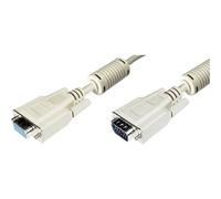 DIGITUS VGA Monitor extension cable, HD15 M/F, 5.0m, 3Coax/7C, 2xferrite, be