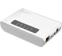DIGITUS Wireless 300N Servidor de Red multifunción de 2 Puertos, USB2.0, concentrador USB de Red, Servidor de impresión