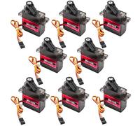 DiGiYes Paquete de 8 microservomotores MG90S con engranajes de metal 9G para helicóptero, avión, barco, robot inteligente, controles de coche (4, ángulo de control de 360 grados)
