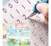 DigMonster™ - Cuaderno de tinta mágica para niños, libros de trabajo de escritura a mano reutilizables para preescolares, diseño de plantillas y práctica de ayuda a escribir a mano para niños (4