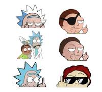 DIGNFENG 6 Stickers Impermeables Rick and Morty - Vinilo para Coche, Moto, Laptop o Ventana - Decoración Anime Divertida para Auto Tuning