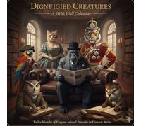 DIGNIFIED CREATURES 2026 Calendar: Twelve Months of Elegant Animal Portraits in Historic Attire | 8.5 x 8.5 Inch Square