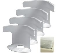 DigScape 4 correas de sujeción para sábanas, clips de ajuste de esquina resistentes con tiras de bloqueo, cierres de clips de sábanas, protectores de colchón seguros y ropa de cama (gris)