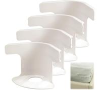 DigScape 4 correas de sujeción para sábanas, clips de ajuste de esquina resistentes con tiras de bloqueo, cierres de clips de sábanas, protectores de colchón seguros y ropa de cama (gris) (blanco)