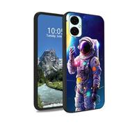 DIGTIALL Funda de TPU para BLU G53 de astronauta para BLU G53, delgada, negra, suave, protección de silicona TPU, a prueba de golpes, antideslizante, funda protectora para mujeres y hombres para BLU