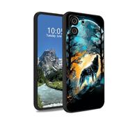 DIGTIALL Funda de TPU para BLU VIEW5 B160V, delgada, negra, suave, silicona, protección a prueba de golpes, antideslizante, funda protectora para mujeres y hombres para BLU VIEW5, lobo aullando luna