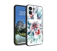 DIGTIALL Funda de TPU para BLU VIEW5 B160V, delgada, negra, suave, silicona, protección a prueba de golpes, antideslizante, funda protectora para mujeres y hombres, para BLU VIEW5, flores cruzadas de