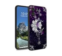 DIGTIALL Funda de TPU para BLU VIEW5 B160V, delgada, negra, suave, silicona, protección a prueba de golpes, antideslizante, funda protectora para mujeres y hombres, para BLU VIEW5, flor de luna