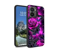 DIGTIALL Funda de TPU para HMD Fusion 5G, delgada, de silicona TPU suave, a prueba de golpes, antideslizante, para mujeres y hombres, para Nokia HMD Fusion 5G de 6.6 pulgadas, mariposa rosa morada