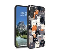 DIGTIALL Funda de TPU para Samsung Galaxy S24 FE de 6.7 pulgadas, delgada, negra, suave, de silicona TPU, a prueba de golpes, antideslizante, para mujeres y hombres, para Samsung S24 FE, muchos gatos