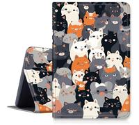 DIGTIALL Funda L para Samsung Galaxy Tab S8 Plus 2022/S7 FE 2021/S7 Plus 2020 12.4 pulgadas, funda protectora inteligente de piel sintética con apagado y encendido automático, muchos gatos