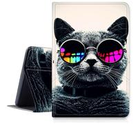 DIGTIALL Funda L para Samsung Galaxy Tab S8 Plus 2022/S7 FE 2021/S7 Plus 2020 de 12.4 pulgadas, funda protectora inteligente de piel sintética con apagado y encendido automático, gato genial