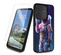 DIGTIALL Funda para BLU View 5 con protector de pantalla de vidrio templado, doble capa, híbrida, a prueba de golpes, para BLU View 5 B160V, astronauta