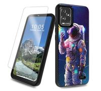 DIGTIALL Funda para BLU View 5 Pro con protector de pantalla de vidrio templado, doble capa, híbrida, a prueba de golpes, funda protectora para BLU View 5 Pro B170D, astronauta