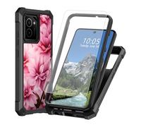 DIGTIALL Funda para HMD Vibe N159V con protector de pantalla de vidrio templado, doble capa resistente a prueba de golpes, parachoques de TPU con esquinas elevadas para HMD Vibe 2024, flores rosas