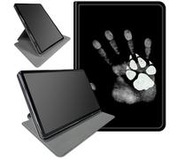 DIGTIALL Funda para iPad Air 11 (2024)/iPad Air de 6ª/5ª/4ª generación (2024/2022/2020) de 10.9 pulgadas, diseño de huellas de perro, palmas, soporte giratorio de 360 grados, funda protectora con