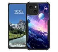 DIGTIALL Funda para iPhone 15 Plus de 6.7 pulgadas, parte trasera acrílica híbrida delgada + parachoques de TPU suave, antideslizante, a prueba de golpes, funda protectora para iPhone 15 PlusPlanet