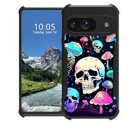 DIGTIALL Funda para Pixel 9 Slim Hybrid Acrílico + Parachoques de TPU Suave Antideslizante a Prueba de Golpes Funda Protectora para Google Pixel 9, Mushroom Skull