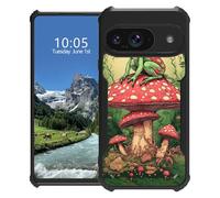 DIGTIALL Funda para Pixel 9 Slim Hybrid Acrílico + Parachoques TPU Suave Antideslizante a prueba de golpes Funda protectora para Google Pixel 9, Frog On Mushroom