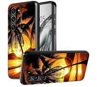 DIGTIALL Funda para Samsung Galaxy S21 FE de 6.4 pulgadas con soporte y funda para cámara para Galaxy S21 FE con doble capa resistente a prueba de golpes, palmeras