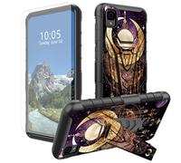 DIGTIALL Funda para TCL 30Z / TCL 30LE con soporte y protector de pantalla de vidrio templado, diseño de luna, doble capa, resistente, a prueba de golpes, funda protectora para TCL 30Z/30LE