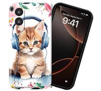 DIGTIALL Funda rígida de policarbonato para Samsung Galaxy S25 Edge de 6.7 pulgadas, protección completa, a prueba de golpes, para Samsung Galaxy S25 Edge, escucha música con gato