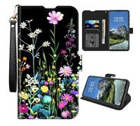 DIGTIALL Funda tipo cartera para Google Pixel 8a con correa para la muñeca, piel sintética, magnética, a prueba de golpes, con soporte para tarjetas de crédito para Pixel 8a-Beautiful Wildflowers