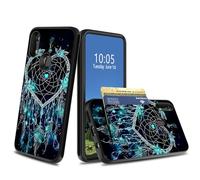 DIGTIALL Funda tipo cartera para Motorola Moto E 2020 con tarjetero, diseño de atrapasueños en forma de corazón, resistente, doble capa, ranura oculta para tarjetas, a prueba de golpes, funda