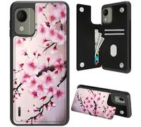 DIGTIALL Funda tipo cartera para Nokia C110 N156DL de 5.45 pulgadas con tarjetero y protección RFID, piel sintética, función atril, a prueba de golpes, funda protectora para Nokia C110, flor de cerezo