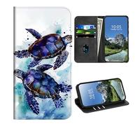 DIGTIALL Funda tipo cartera para TCL 30Z/TCL 30 LE/T602DL con tarjetero y protección RFID para mujeres y hombres, funda magnética de piel sintética a prueba de golpes para TCL 30Z/TCL 30 LE, tortuga