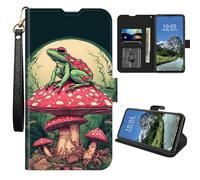 DIGTIALL Funda tipo cartera para TCL K11 T432W/TCL 502 con correa para la muñeca, piel sintética, magnética, a prueba de golpes, con soporte para tarjetas de crédito para TCL K11 T432W/TCL 502-Frog On