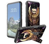 DIGTIALL Moon - Funda para Cricket Ovation 2/AT&T Maestro Max (2021) con soporte y protector de pantalla de vidrio templado, doble capa, resistente, a prueba de golpes