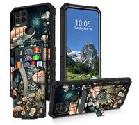 DIGTIALL Moon Mushroom - Funda tipo cartera para Moto G Stylus 5G 2021 con ranura desmontable para tarjetas de crédito y soporte, doble capa resistente a prueba de golpes, funda para teléfono