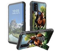 DIGTIALL Running Horse - Funda para AT&T Radiant Max 5G 6.8 pulgadas/Cricket Dream 5G/AT&T Fusion 5G con soporte y protector de pantalla de vidrio templado, doble capa, resistente a los golpes