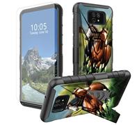 DIGTIALL Running Horse - Funda para Cricket Ovation 2/AT&T Maestro Max (2021) con soporte y protector de pantalla de vidrio templado, doble capa, resistente, a prueba de golpes
