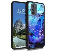 DIGTIALL Sharks - Funda de vidrio templado para Motorola Moto Edge 2022 de TPU suave, a la moda, para hombres y mujeres, funda protectora a prueba de golpes para Moto Edge 2022