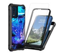 DIGTIALL Sharks - Funda para Blu View Speed 5G con protector de pantalla de vidrio templado, doble capa resistente a prueba de golpes de TPU para Blu View Speed 5G B1550VL