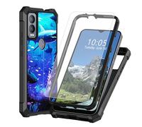DIGTIALL Sharks - Funda para Cricket Magic 5G/Att Propel 5G con protector de pantalla de vidrio templado, doble capa resistente a prueba de golpes de TPU