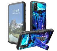 DIGTIALL Sharks - Funda para Kyocera DuraSport 5G/DuraSport UW C6930 con soporte y protector de pantalla de vidrio templado, doble capa, resistente, a prueba de golpes, funda protectora para teléfono