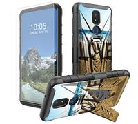 DIGTIALL Word Love On The Beach - Funda para Cricket Icon 3/ATT Motivate 2 con soporte y protector de pantalla de vidrio templado, doble capa, resistente, a prueba de golpes, funda protectora para