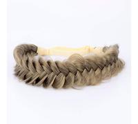 DIGUAN Diadema trenzada de pelo sint tico de 2 hebras, ancha y desordenada, accesorio de belleza para mujer y ni a, 62 g/2,1 oz (rubio ceniza osc