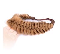 DIGUAN Diadema trenzada de pelo sint tico de 2 hebras anchas y desordenadas, accesorio de belleza para mujeres y ni as, 62 g/2,1 oz (rubio fresa)