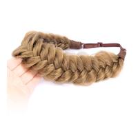 DIGUAN Diadema trenzada de pelo sint tico de 2 hebras anchas y desordenadas, accesorio de belleza para mujeres y ni as, 62 g/2,1 oz (rubio sucio)